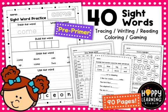 40 Sight Word Full Practice Pre-Primer