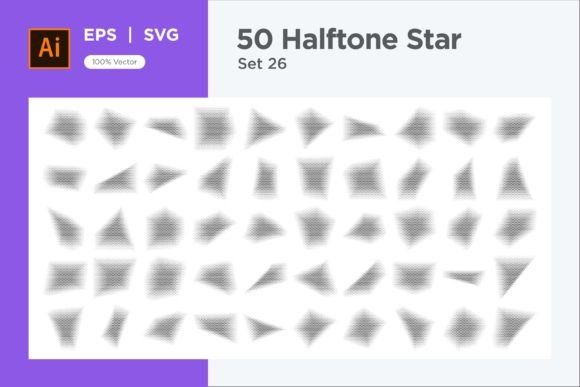 Mastering Visual Depth with the Stars Shape Halftone Background 50-26