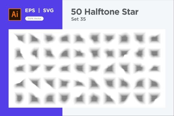 Stars Shape Halftone Background 50-35 Guide