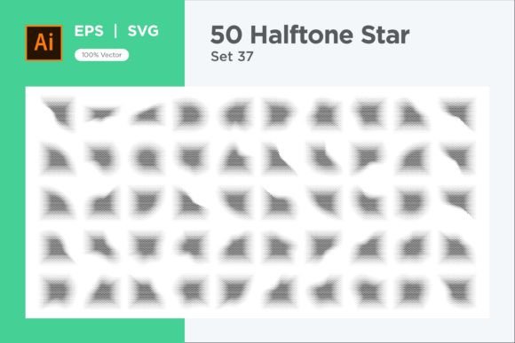 Stars Shape Halftone Background 50-37