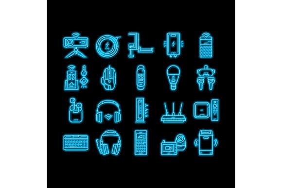 The Radiant Language of Electronics Digital Technology Neon Glow in Modern Visual Design
