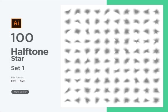 Unlocking Creative Potential with Stars Shape Halftone Background 100-1