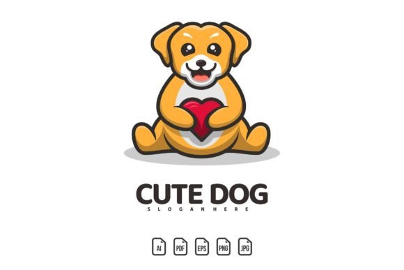 Valentine's Cute Dog Mascot Logo for Memorable Branding